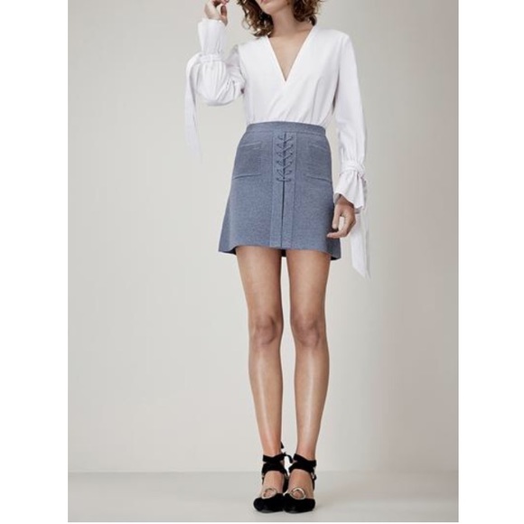 C/MEO Collective Tops - 🍃White Deep Plunge Tie Sleeve Top XS